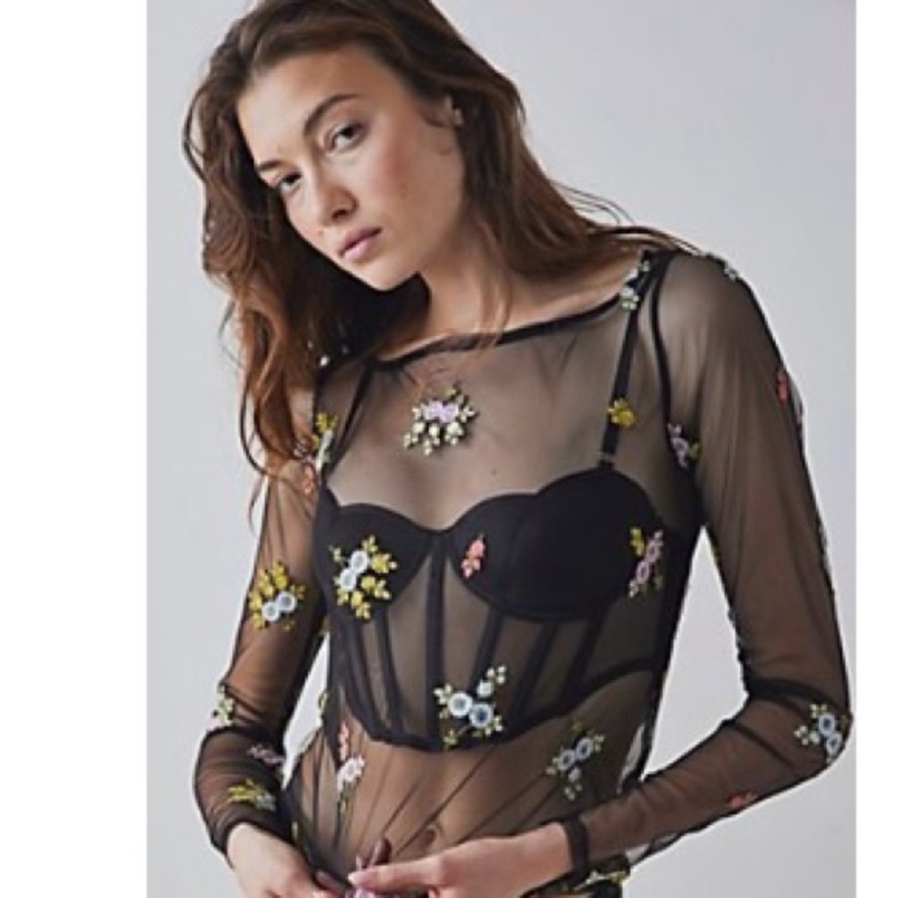 Free People Intimately Sheer Floral Top